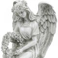 Floristik24 Hauta enkeli seppeleellä Istuu nainen enkeli H32cm