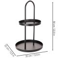 Metallinen kaksikerroksinen pyöreä koristetarjotin 58cm | Floristik24.fi