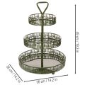 Metallinen kerrostettu tarjoilualusta, vihreä, kolmikerroksinen, kuusenkoristeinen, pyöreä, 49 cm | Floristik24.fi