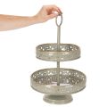 Koristeellinen kerrostettu tarjoilualusta kahvalla, tähtiaihe, kaksikerroksinen, 49 cm | Floristik24.fi