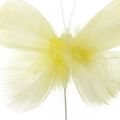 Floristik24 Deco-perhosia langalla, jousikoriste, kevätperhosia keltaisen sävyissä 6kpl