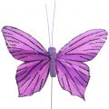 Floristik24 Höyhenperhoset violetit 8,5cm 12kpl