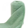 Floristik24 Deco Fur Ribbon Green Faux Fur Mint Fur pöytäjuoksija 15×150cm