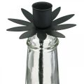 Floristik24 Kynttilänjalka pullolle Musta lasi, metalli Ø6,5cm K25,5cm