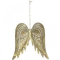 Floristik24 Joulukoriste enkelin siivet, metallikoriste, siivet ripustettavaksi Kultainen, antiikkinen ilme H29.5cm W28.5cm