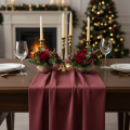 Velvet pöytäjalka Bordeaux tummanpunainen, 28×270cm - ylellinen pöytätelineen koristekangas juhlatilaisuuksiin | Floristik24.fi