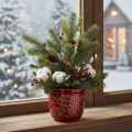 Keinotekoinen kuusenoksa kartiokoristeella, 41cm | Floristik24.fi