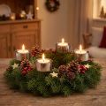 Kynttilänjalka Adventtiseppeleen kiinnittämiseen hopea Ø4cm 8 kpl | Floristik24.fi