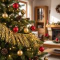 Tinsel Gold Light Gold Tree riippuva joulu L50cm | Floristik24.fi