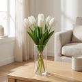 Valkoiset tulppaanit koristelu Real Touch tekokukat Kevät 49cm 5 kpl | Floristik24.fi