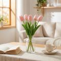 Tekokukat tulppaani pinkki, kevätkukka 48cm 5kpl kimppu | Floristik24.fi