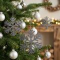 Lumihiutale harmaa ripustettavaksi Ø8cm - Ø12cm 9kpl | Floristik24.fi