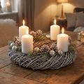 Mäntyseppele, luonnonvärinen seppele, shabby chic -koristeseppele, Ø40cm, talvikoriste, pöytäseppele, adventtiseppele | Floristik24.fi