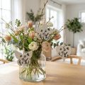 Koristeellinen ripustin sydänkukka perhonen valkoinen luonnollinen 9cm 3kpl | Floristik24.fi