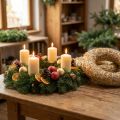 Olkikranssi Ø35cm luonnonvärinen - koristekranssi askarteluun ja adventtiin, 5 kpl setti | Floristik24.fi