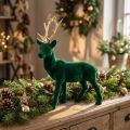 Hirvi seisoo deco-figuuri vihreä kultainen pöytäkoriste adventti 27cm | Floristik24.fi
