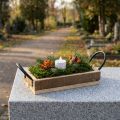 Puutarjotin kahvoilla koristeellinen tarjotin luonnonmusta 25×12,5×5cm | Floristik24.fi