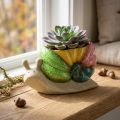Koristeellinen etanaruukku, keraaminen kukkaruukku, värikäs, 19 × 8,5 × 11 cm | Floristik24.fi