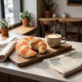 Petollisen realistiset koristeelliset croissantit, keinotekoiset leivonnaiset 10 cm, 2 kpl ruokakoristeita näyteikkunoihin ja näyttelytiloihin | Floristik24.fi