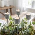 Plug-in kynttilänjalka Shabby Chic harmaa Ø3cm K8,5cm 8 kpl | Floristik24.fi