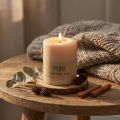 PURE Pillar Candle Beige Wenzel Kynttilät Vaaleanruskea 90/70mm | Floristik24.fi