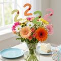 Numerotulpat syntymäpäivä 2 kukkatulppaa puuta 27,5cm 16 kpl | Floristik24.fi