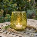 Tuulen kevyt lasikoristelu vintage keltainen vihreä Ø12cm K12,5cm | Floristik24.fi