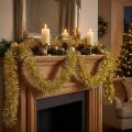 Glamorous Golden Tinsel Garland 270cm – Täydellinen juhlallisiin ja tyylikkäisiin koristeisiin | Floristik24.fi