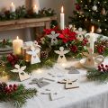 Scatter koristeenkelit puiset jouluenkelit 4cm lajitelma 72 kpl | Floristik24.fi