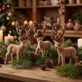 Deco deer mini ruskea parvi 11cm 6 kpl | Floristik24.fi