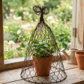 Vaijerihuppu, koristekello, metallisäleikkö Ruskea H25cm Ø16cm | Floristik24.fi