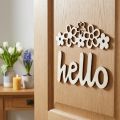 Puiset koristekukat "Hello" luontokyltti magneetilla 18/19,5cm 6kpl | Floristik24.fi