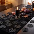 Halloween-kurpitsan koristeet, 4 cm, musta, kimalle, 72 palaa | Floristik24.fi