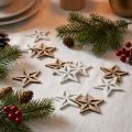 Puiset tähdet koristeellinen scatter koristelu Jouluvalkoinen/luonnollinen 3,5cm 48 kpl | Floristik24.fi