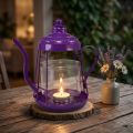 Kynttilänjalka lasilyhty teekannu violetti Ø15cm K26cm | Floristik24.fi