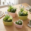 Keraamiset koristesydämet pastellinvihreä pinkki 11×10×6cm 4 kpl | Floristik24.fi