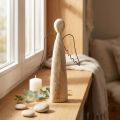 Puinen enkeli, luonnollinen suojelusenkeli, puinen hahmo, moderni, korkeus 27,5 cm | Floristik24.fi