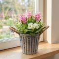 Kukkaruukku kahvoilla, metallinen istutusruukku, koristeellinen ruukku istutukseen Ø14,5 cm | Floristik24.fi