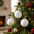 Lumipallokoristeet koristeellinen ripustin lumi keinotekoinen Ø7,5cm 6 kpl | Floristik24.fi