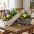 Sirukorisarja valkoinen, harmaa, ruskea 8 kpl 20cm x 11cm | Floristik24.fi