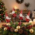Joulutonttu koristepistoke gnome Joulupukki 7cm 4 kpl | Floristik24.fi