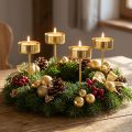 Kynttilänpidike kultaisen kynttilänpidikkeen liittämiseen Advent Ø4cm 8 kpl | Floristik24.fi