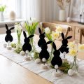 Jalustapöytäkoristelu Pääsiäispuput huopa musta 19cm 12kpl | Floristik24.fi
