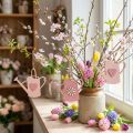 Riippuva koriste puinen kastelukannu deco pink deco ripustin 14x12cm 6kpl | Floristik24.fi
