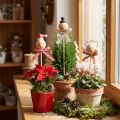 Lumiukko koristetulppa kukkatulppa luonnonpuuta 5cm 9kpl | Floristik24.fi
