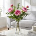 Pionit Pitkävartiset tekokukat Pinkki 70cm 3kpl | Floristik24.fi