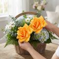 Foam Rose Ø15cm Keltainen 4 kpl | Floristik24.fi