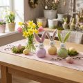 Pääsiäispuput pinkki vihreä keltainen puiset puput koriste 8×22cm 3kpl | Floristik24.fi
