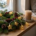 LED valoketju tähtiä mikro LED ajastin kullan sisällä 1,90m | Floristik24.fi