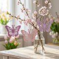 Deco perhoset deco ripustin violetti/pinkki/pinkki 12cm 12kpl | Floristik24.fi